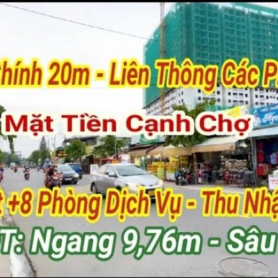 bán nhà mặt tiền cạnh chợ (9,76m x 46,7m ~ 417m²) thu nhập 50 triệu , thuận an bình dương
