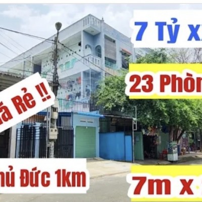 bán căn nhà 2 lầu ,23 phòng trọ,thu nhập 30 triệu | dt : 7m x 23m | nhà trọ giá rẻ bình dương