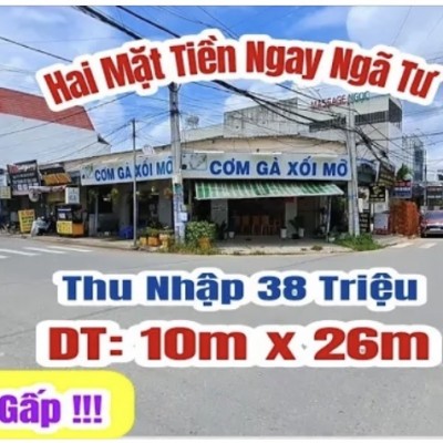 bán gấp nhà hai mặt tiền ngã tư tại bình dương (458)dt:10m x 26m