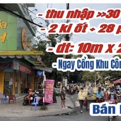 bán nhà bình dương diện tích (10m * 20m) ,có 2 ki ốt 28 phòng, thu nhập 28 triệu