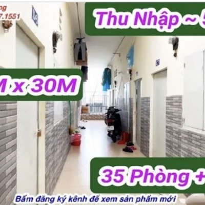 giảm hơn 1 tỷ bán gấp dảy trọ mới 600 m² Sàn , 35 phòng ,2 ki ốt ,thu nhập gần 50 Triệu, bình dương