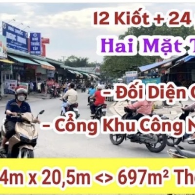 bán nhà hai mặt tiền đối diện chợ (34m x 20,5m) có 12 ki-ốt,24 phòng trọ|thuận an bình dương