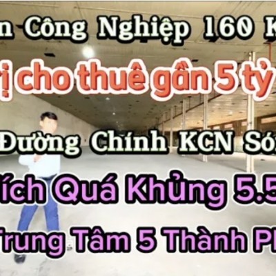 Bán nhà xưởng diện tích (5.510m2) cho thuê 5 tỷ /năm| trong khu công nghiệp Sóng Thần Bình Dương