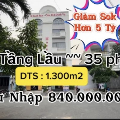 Giảm hơn 5 tỷ,thanh lý gấp căn khách sạn (1.300m2 DTS) thu nhập cao,toạ lạc cạnh khu đất vàng Dĩ An