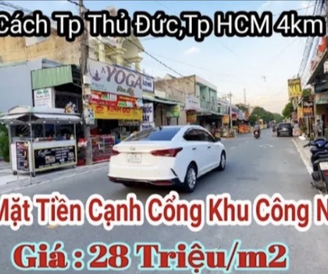 Bán thu hồi vốn đất mặt tiền 150m cạnh KCN Vsip1 Thuận An Bình Dương,giá 28 Triệu/m2