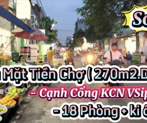 Chính chủ gửi bán căn nhà mặt tiền ngay chợ,có 18 phòng trọ và ki ốt(DTS 270m2)|thuận an bình dương